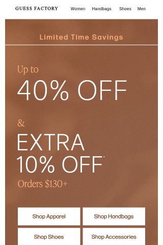 Don’t Miss: Up to 40% Off + Extra 10%