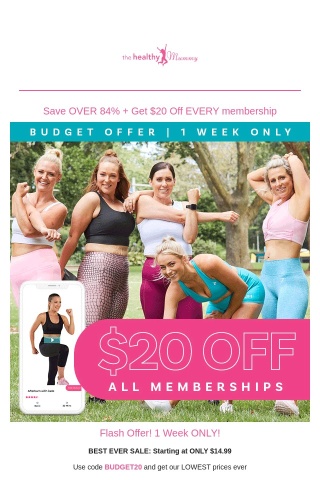 Get $20 off every membership!!
