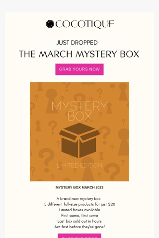Just Dropped: March Mystery Box 📦