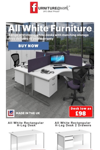 Add A Touch Of Class With Our All White Furniture Range - Low as £102