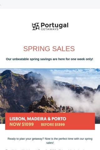 ⚡ SPPRING SALES - $300 OFF - Lisbon, Madeira & Porto! ⚡