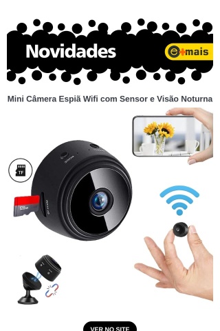 Mini Câmera Espiã por R$ 93,90 com Wifi,  Sensor e Visão Noturna. Corra.