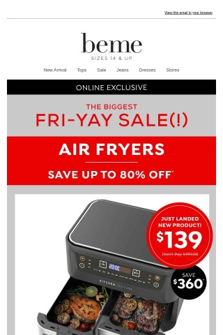 Happy Fri-YAY! Up to 80% Off* Airfryers & Free Shipping!