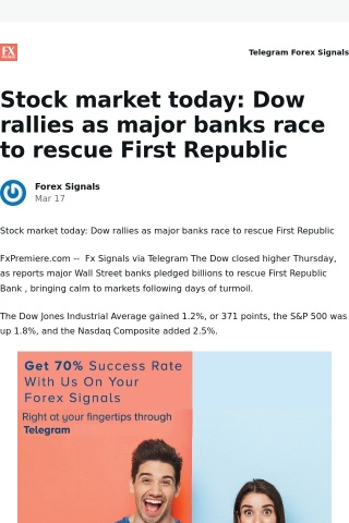 [New post] Stock market today: Dow rallies as major banks race to rescue First Republic