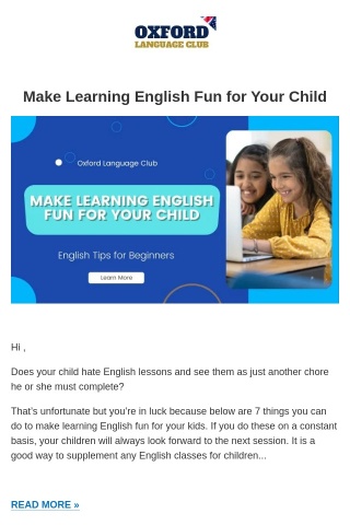 Make Learning English Fun for Your Child