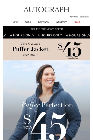 4 HRS Only | New Landed Puffer Jacket Just $45