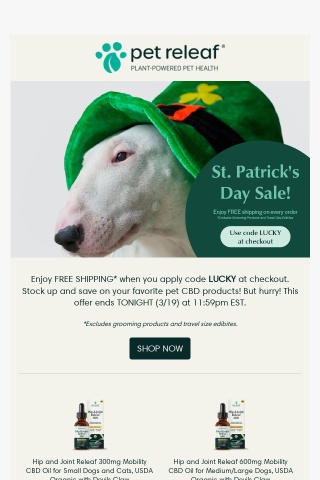 LAST DAY! Shop our St. Patrick's Day Sale