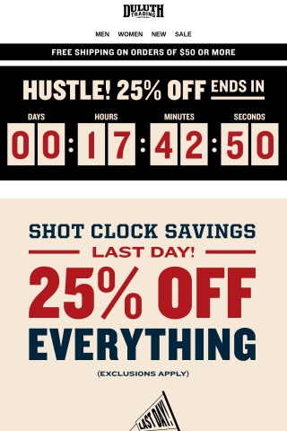 Buzzer-Beater - 25% OFF EVERYTHING Ends TONIGHT!