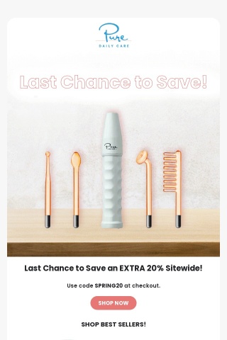 LAST CHANCE: Extra 20% OFF Ends 3/21