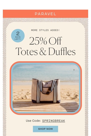 25% off your favorite monogrammable bags!