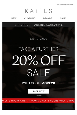 This Is HUGE! Take an Extra 20% Off Sale...