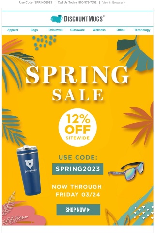 Spring Showers (of Savings): Take 12% Off Sitewide