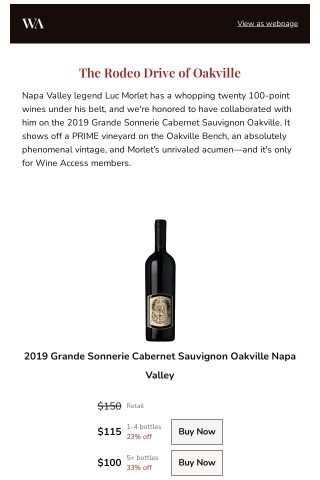 EXCLUSIVE! Oakville Cab from 20-Time 100pt Master