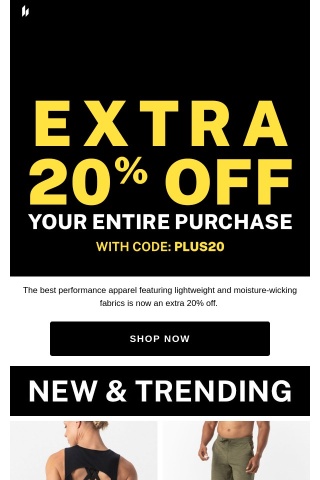 Ending Today: Extra 20% Off