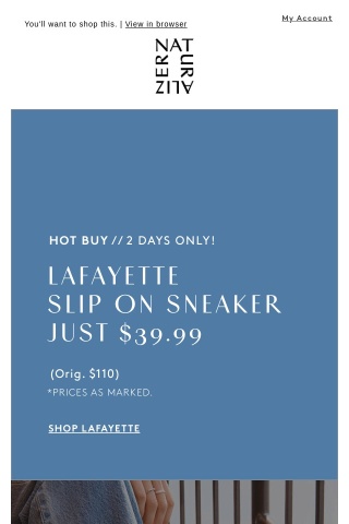 HOT BUY: Lafayette sneaker at $39.99 | Two days only!