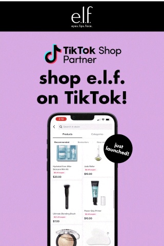 Just Launched 🚀 Shop e.l.f. on TikTok!