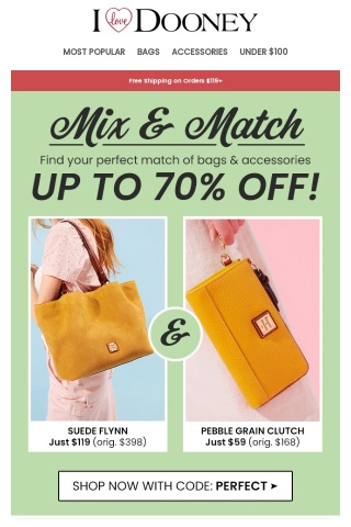 Up to 70% Off Your New Favorite Bags & Accessories