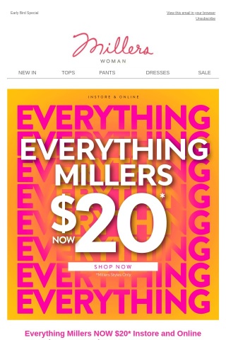 Access Granted: EVERYTHING Millers NOW $20