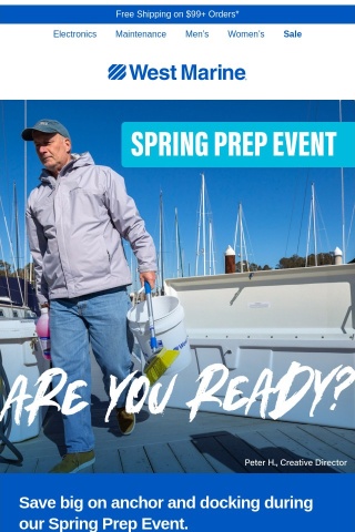 Spring prep event special: Save on anchor and docking gear!
