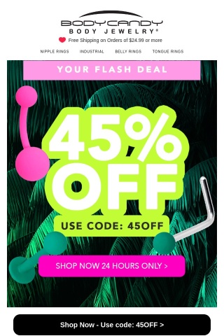 Month-End Sale: don't miss 45% Off your entire order