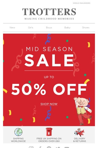 Up to 50% Off - Mid Season Sale is Here!