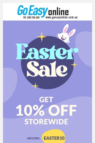 Hop to it! 10% off Storewide* Just in time for Easter.