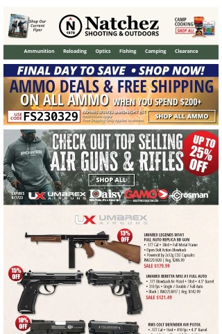 Top Selling Air Guns & Rifles up to 25% Off