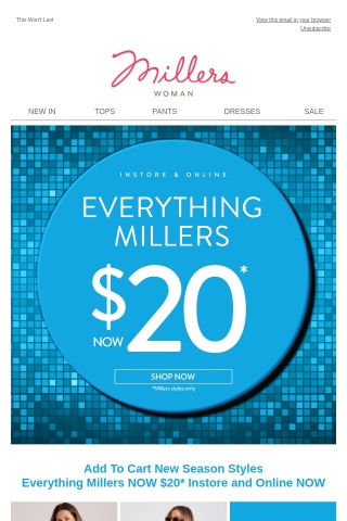 TimTim, Did You Know EVERYTHING Millers is $20?
