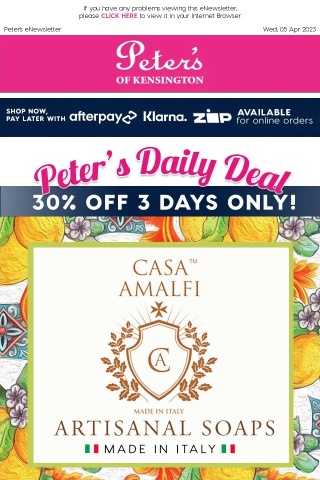 30% Off - Casa Amalfi Artisanal Soaps (Made in Italy) - 3 Days Only!