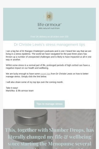 Stress relieving tips from Dr Christie Lewis