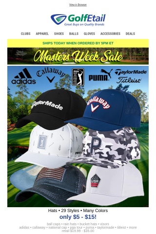 Hats!!️ $5 - $15 • Callaway, TaylorMade, PUMA, PGA Tour, TItleist & more • On Sale Today