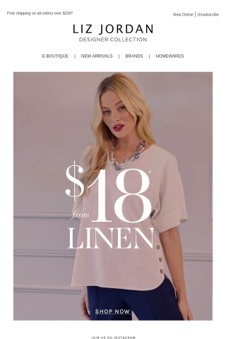Add $18* linen to your (Easter) basket