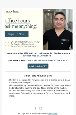 Ask Dr. Ben Anything! This week's topic: "What are the root causes of hair loss?"
