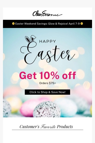 Easter Exclusive: Get 10% Off Skincare Orders Over $75 🐰