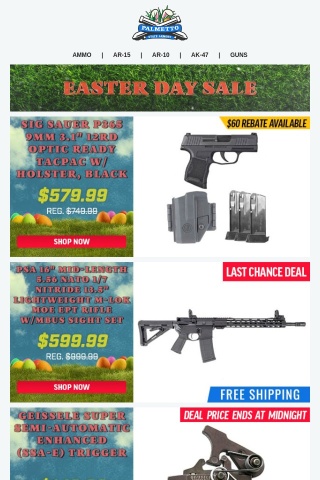PSA Easter Sale And Geissele Special Pricing Ends Tonight!