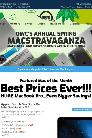 💻🍎🖥️OWC’s Annual Spring Mac Event is happening NOW! 😮There’s so many Macs, upgrades, and gear inside...