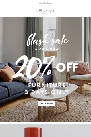 ✖ Flash Sale | 20% off FURNITURE | 3 days only ✖