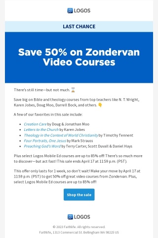 Last Chance to Save 50% Off Video Courses