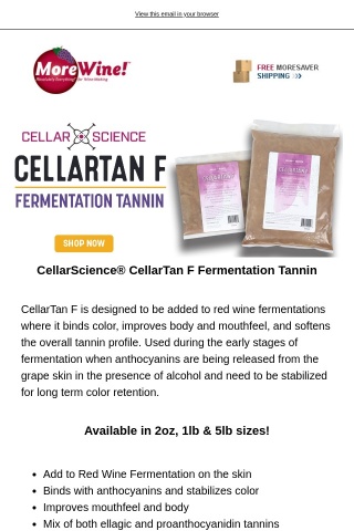 New CellarTan F - Fermentation Tannin from CellarScience®