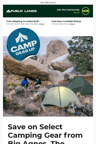 Our Camp Gear Up is ON! Save on select Big Agnes, The North Face, Osprey & more ⛺