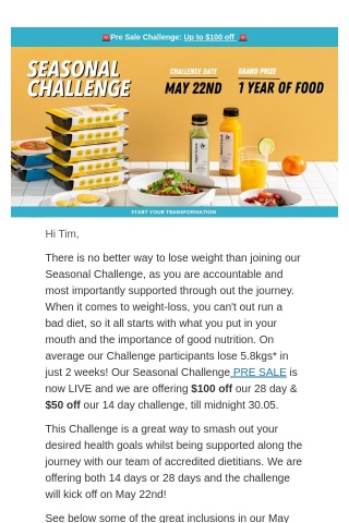 Save up to $100 with our Challenge Pre Sale