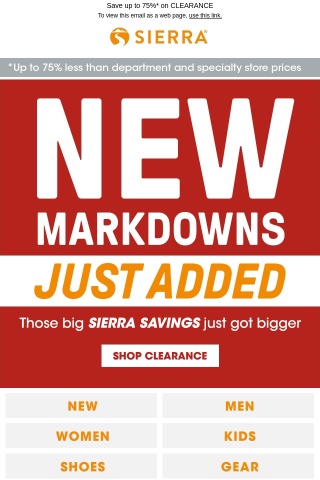 New markdowns = New savings