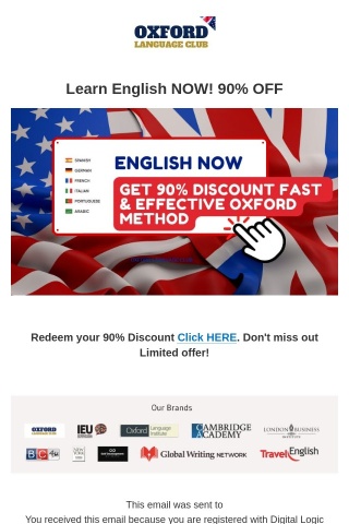 Learn English NOW! 90% OFF
