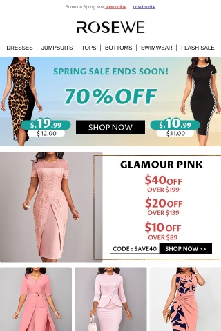 GLAMOUR PINK!!! New Daily Styles Just In!