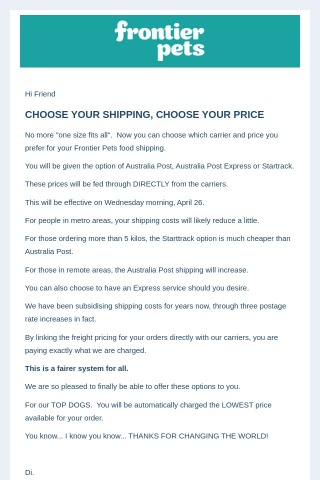 CHOOSE YOUR SHIPPING AND SAVE MONEY