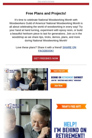 Free Plans for National Woodworking Month!