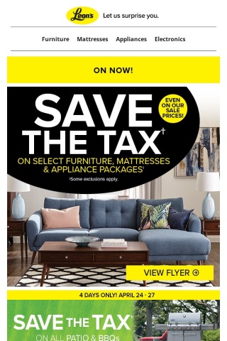 Savings are here! 💥 Up to $2100 off sectionals + Save The Tax!