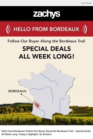 Special Deals from Bordeaux – Starting at $19.99