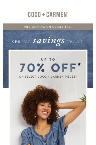 UP TO 70% OFF | Spring Savings Event Starts Now!