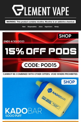 🚨 15% Off Pod Systems LAST CHANCE!